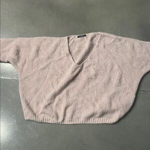 JS Boutique Women's V-Neck Sweater in Light Pink